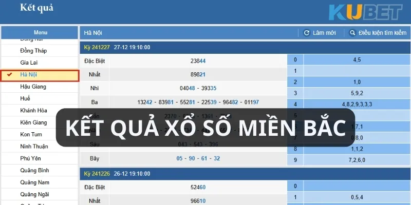 Bạn hãy xem bảng thống kế để biết xu hướng của cầu đề miền Bắc