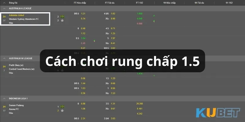 Mẹo chơi kèo chấp 1.5 là đánh rung đúng thời điểm 